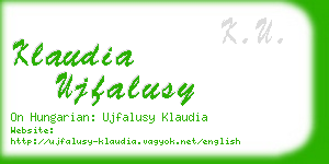 klaudia ujfalusy business card